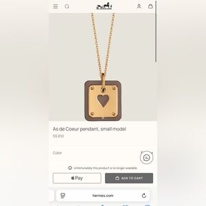 Hermes pendant, worn twice